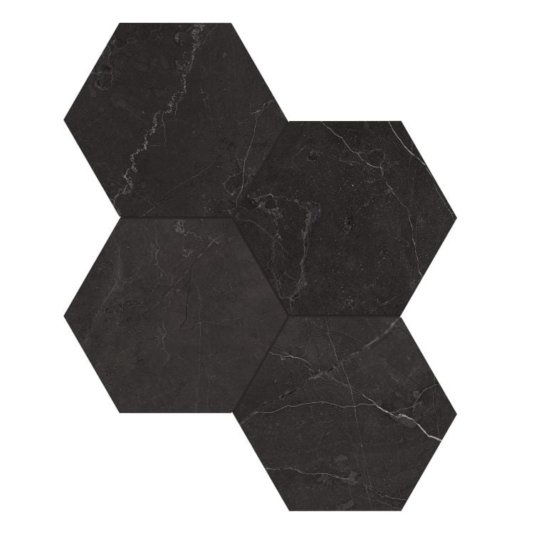 Nero Portoro Honed Hexagon Mosaic