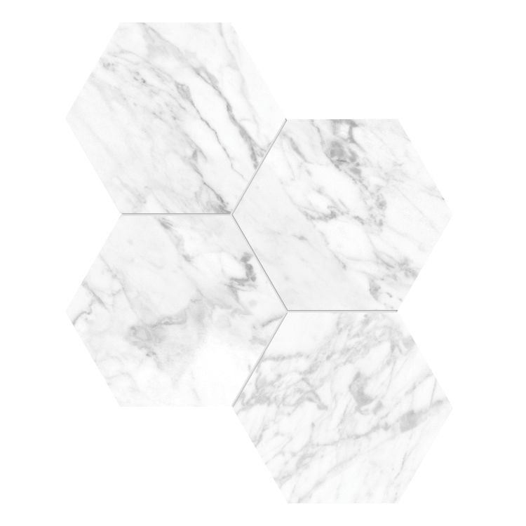 Carrara Molte Honed Hexagon Mosaic