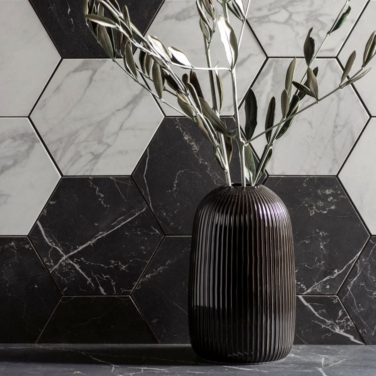 Carrara Molte Honed Hexagon Mosaic